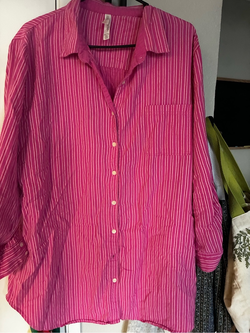 Gilligan & O'Malley Pink Striped Button-Down Shirt